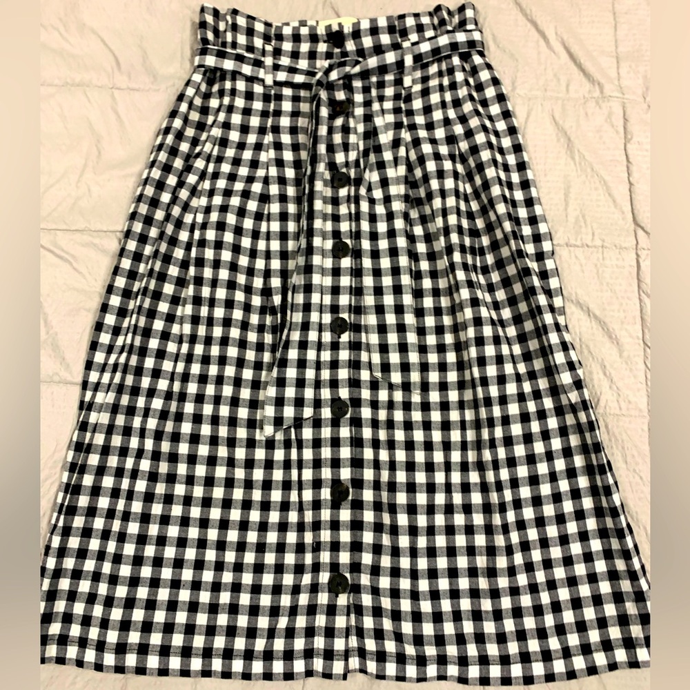 Black and white gingham Sezane skirt, womens size 36 (French) size 4 US